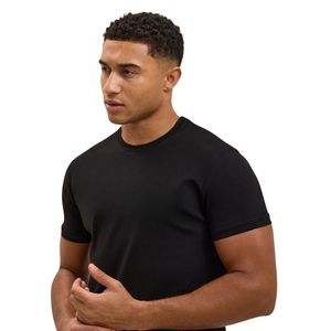 Camiseta Básica Negra para Hombre, Cuello Redondo, Manga Corta, Ajustada, Estilo Casual Urbano - Product Image 5