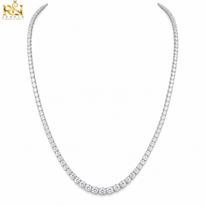 สร้อยคอเทนนิสเพชรทรงกลมเจียระไนแบบบริลเลียนท์ เพชรรับรองคุณภาพจาก Riviere Collar Lab Grown |   ทองคำแท้ 9K 14K 18K เครื่องประดับชั้นดี สร้อยคอแบบ Eternity - Product Image 1