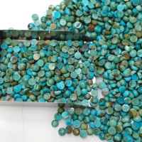 Lot de cabochons en turquoise Mohave calibrés, vente en gros, pierres précieuses rondes en turquoise de 5 mm, lot de pierres précieuses turquoise taille bague