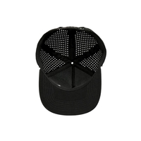 Casquette de golf imperméable personnalisée pour fabricant OEM, 5 panneaux, mélange polyester/spandex, trous découpés au laser en forme de goutte, casquette de golf sportive quatre saisons