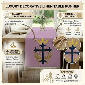 Custom Size <b>Table</b> <b>Runner</b> for Dining | Luxury Decorative <b>Table</b> Linen | Elegant Wedding Party <b>Table</b> Decor Export Quality Design - Product Image 5