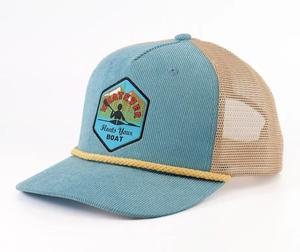 Casquette Snapback Rétro Bleue en Maille avec Broderie Artistique Premium sur le Devant, Réglable, Unisexe, pour Activités Estivales en Plein Air - Product Image 1