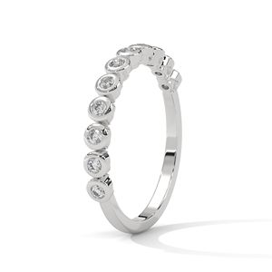 Anillo de Eternidad de Plata con Acabado en Oro Blanco de Lujo, con Esmeraldas Baguette y Diamantes Creados en Laboratorio, Apilable, para Novia - Product Image 1