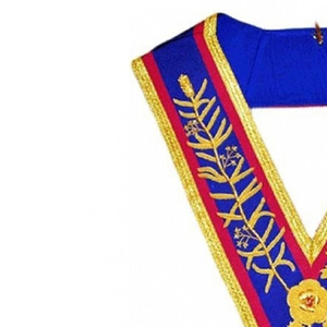 Colliers d'officier maçonniques 3D brodés personnalisés de haute qualité, couleur marron, pour Maître Maçon, Rang Provincial, en promotion - Product Image 3