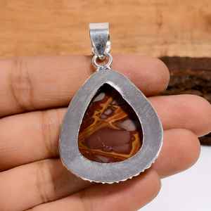 Colgante de Plata 925 con Jaspe Noreena en Forma de Pera, Joyería Bohemia Hecha a Mano, Regalo para Mujer - Product Image 2