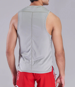 Camisetas sin mangas al por mayor con logo personalizado, de algodón, ligeras, suaves, blancas, lisas, para gimnasio, fitness, correr, para hombre. - Product Image 2