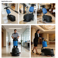 Mesin Pencuci Lantai Mini Walk Behind, Mesin Pencuci Lantai Kompak, Mesin Pencuci Pengering Lantai Manual untuk Hotel Restoran