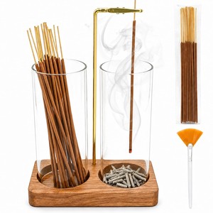 Brûleur d'encens artisanal en bois d'acacia - Finition rustique vieillie - Vente en gros - Product Image 3