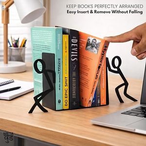 Sujetalibros Metálicos Creativos con Figura Humana, Organizador de Escritorio, Soportes de Almacenamiento Rectangulares, Accesorio para Ordenar la Oficina - Product Image 6