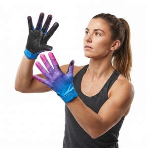 Gants de sport d'extérieur en cuir à doigts entiers, compatibles écran tactile, imprimés par sublimation, antidérapants, respirants, unisexes, toutes saisons, avec fermeture auto-agrippante - Product Image 6