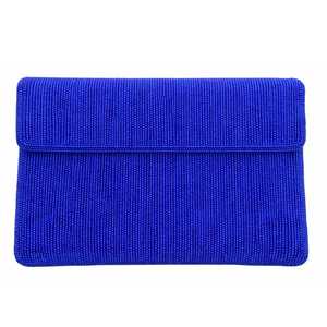 Pochette de soirée bleu roi 1938 perlée, faite main avec perles de rocaille, personnalisable avec lettres grecques, OEM, vente en gros - Product Image 4