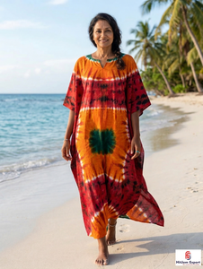 Women Printed <b>Kaftan</b> Dress Loose Fit <b>Summer</b> Beach Wear Soft Fabric Trendy Design Custom Wholesale Bulk Manufacturing Supply - Product Image 4