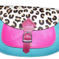 Tas tangan kulit India gaya Bohemian buatan tangan dompet selempang geometris antik untuk anak perempuan/wanita dompet remaja etnis ukuran sedang