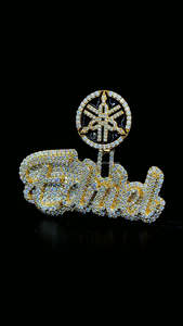 Colgante de letra de moissanita de Hip Hop 925 Plata pura Vvs colgante de moissanita personalizado con logotipo personalizado fianza de esmalte negro - Product Image 5