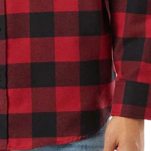 <b>Mens</b> <b>Red</b> <b>Black</b> Buffalo Satin Flannel <b>Shirt</b> Soft Brushed Cotton Button Down Long Sleeve Casual Work Outdoor - Product Image 6