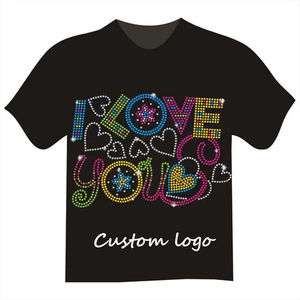 T-shirt unisexe personnalisé avec strass, 100% coton, coupe ample, vintage, manches courtes, streetwear, OEM - Product Image 4