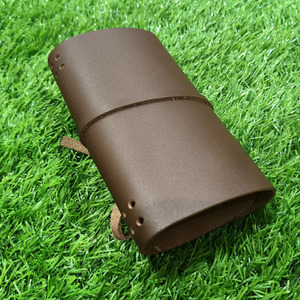 Protège-cahier en cuir de vachette bronzé artisanal Elite, format A6, pour voyage, organisateur de papeterie exécutive - Product Image 3