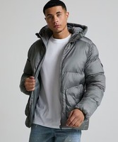 Blouson Bomber Unisexe Noir Hiver avec Capuche, Col Montant, Fermeture Éclair, Gilet Extérieur Écologique Respirant Séchage Rapide, Patchwork sur le Devant