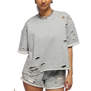 T-shirt Femme 2026 Style Urbain Rétro Délavé Effet Soleil, Lavage Acide, Personnalisé, Vintage, Respirant, Léger, Tricoté, Effet Vieilli - Product Image 6