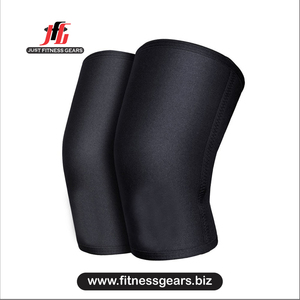 Genouillère en néoprène noir avec bordure rouge, à enfiler, compression, soutien, respirante, protection universelle unisexe toutes saisons - Product Image 3