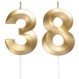 Faites briller votre gâteau d'anniversaire avec des bougies numériques dorées métalliques. - Product Image 5