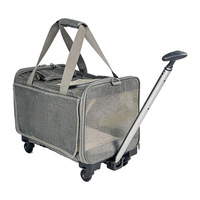 Sac de transport pour animaux de compagnie 3 en 1, pliable, à roulettes, 10 kg, pour chats et chiens, en tissu Oxford
