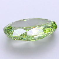 Diamant de laboratoire CVD ovale de 4,06 carats, vert vif fantaisie modifié, clarté VVS2, polissage excellent, pierre précieuse de luxe pour bijoux