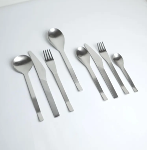 Vintage <b>Antique</b> Gold Handle Stainless Steel Cutlery Set Round Stem Flatware <b>Safe</b> Wedding Utensils - Product Image 6