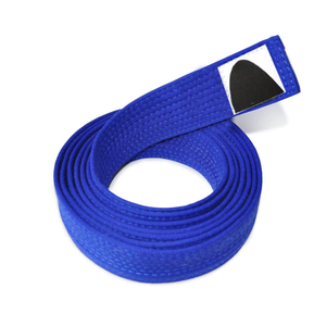 Cinturón de BJJ Negro 100% Poliéster con Logotipo Personalizado, Unisex, para Adultos, Entrenamiento de Artes Marciales, Ropa Deportiva Resistente - Product Image 4