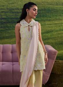 Blusas Étnicas de Seda Pakistaníes de Última Moda, Formales, para Fiesta, Largas hasta el Suelo, de Secado Rápido, Sin Arrugas, para Todas las Temporadas - Product Image 4