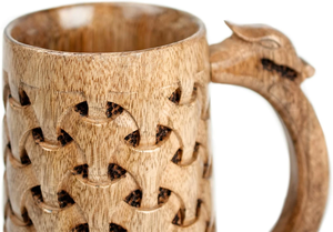 Jarra Vikinga de Madera Pulida Hecha a Mano, Jarra Moderna Reutilizable, Ecológica, Apta para Microondas, con Certificación CE, Asa para Agarrar, para Cerveza y Vino - Product Image 2