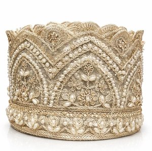 Colección de Encajes Decorativos Elite Artisan, Bordes Metálicos Zari Hechos a Mano de Primera Calidad con Pedrería - Product Image 2