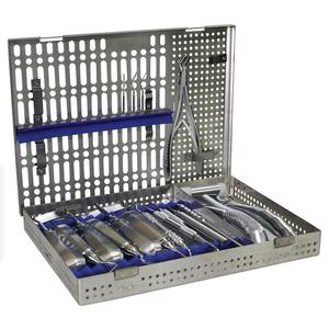 Kit d'instruments pour implants dentaires avec outils de greffe osseuse, pinces, détartreurs, seringue, étui bleu, ensemble chirurgical manuel - Product Image 6