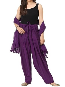 Salwar Dupatta ample style afghan d'été, taille haute, vintage, bohème, avec dentelle, 100% coton, écologique, ODM - Product Image 3