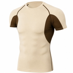 2026 Latest Compression Shirt Eco Friendly Mens Gym Fitness Spandex/Nylon UPF50+ Short Sleeve Quick Dry Breathable <b>Athletic</b> - Product Image 6