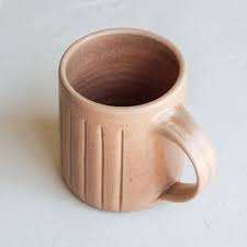 Tazas de café de cerámica artesanales de gres acanalado con acabado de esmalte brillante para bebidas calientes, té y cacao en India a precio económico. - Product Image 4