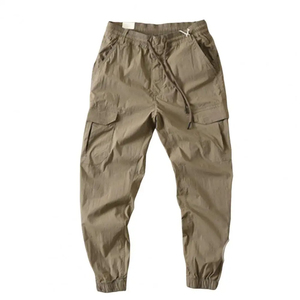 Men Cargo Pants Drawstring Mid Waist Multi Pocket Jogger Trousers Casual Outdoor Workwear - Product Image 4