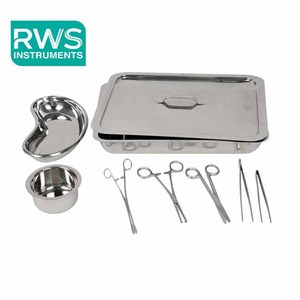 Ensemble de pansements chirurgicaux en acier manuel RWS Instruments avec porte-aiguille et kit d'instruments, certifié CE Classe II - Product Image 1