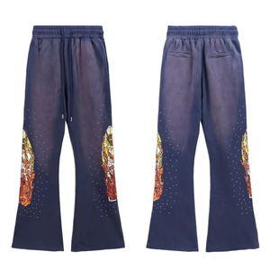 Wholesale Custom Logo <b>Drawstring</b> Men <b>Trousers</b> Loose Fit Customized Logo Printing Men <b>Trousers</b> - Product Image 3