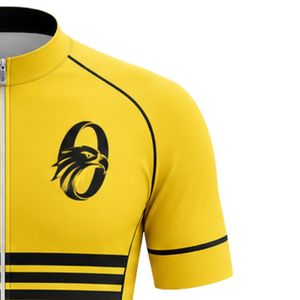 Maillot de cyclisme jaune à fermeture éclair pour homme, imprimé par sublimation, manches courtes, haut de cyclisme professionnel, vêtements de sport pour la course à vélo - Product Image 4