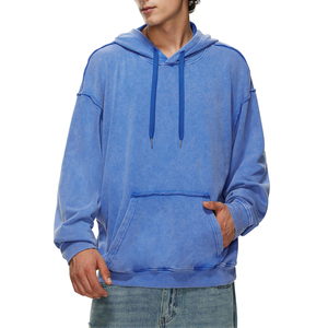 Sudaderas con capucha para hombre, diseño personalizado al por mayor, con lavado ácido, disponibles en todas las tallas, sudadera con capucha bordada con lavado ácido para invierno. - Product Image 1
