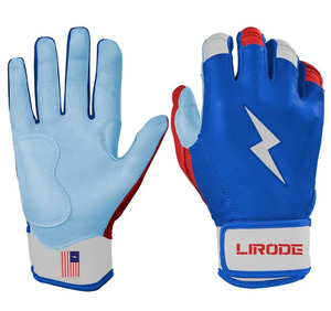 Guantes de Bateo de Béisbol Personalizados para Adultos con Servicio OEM/ODM, Diseño Acolchado Duradero de Cuero y Tela Tejida con Impresión del Logotipo Lightning - Product Image 3