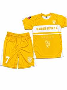Conjunto de Camiseta de Fútbol Dearborn United S.A Marrón Sublimado que Absorbe la Humedad para Niños Manga Corta para Todas las Temporadas - Product Image 4