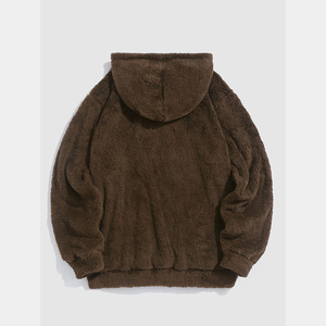 Sudadera con Capucha Personalizada OEM con Bordado Chenille, 100% Algodón, Bolsillo Canguro, Cordón Ajustable, Sudadera Afelpada, Micro Sherpa, Forro Polar - Product Image 6