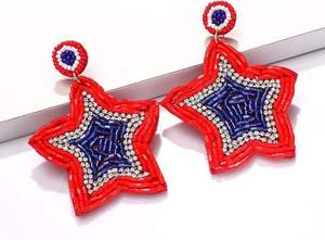 Pendientes de lujo con cuentas de semillas, accesorio geométrico colgante hecho a mano al mejor precio - Product Image 4