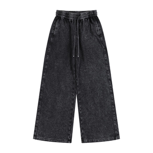 Nouveau pantalon de jogging ample Nesta Sports vintage délavé à l'acide, en coton, avec cordon de serrage, taille élastique et poches latérales, coupe décontractée - Product Image 5