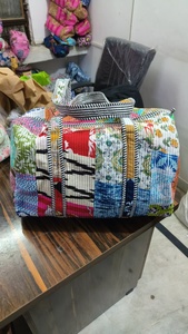 Manufacturer and Wholesaler <b>Large</b> Cotton Weekender Travel <b>Bag</b> Handmade Quilted Fabric Duffle <b>Bag</b> Block Printed Overnight <b>Bags</b> - Product Image 5