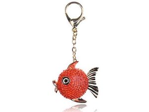 Porte-clés de luxe perlé thème caviar, breloque de sac faite à la main, cadeau unique - Product Image 2
