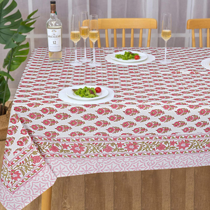 ผ้าปูโต๊ะแบบใช้แล้วทิ้ง ลายดอกไม้หลากหลายแบบ งานแฮนด์เมด พิมพ์ลายแบบอินเดียดั้งเดิม ผ้าฝ้าย 100% กันน้ำมัน กันน้ำ - Product Image 4