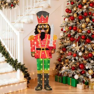 Figura de Cascanueces Navideño Iluminada de 1.5 Metros para Exteriores con Espada de Brillo, Ideal para Decoración Festiva - Product Image 1
